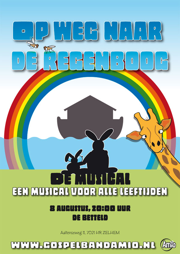 Poster Op weg naar de Regenboot. De Betteld. poster regenboog betteld